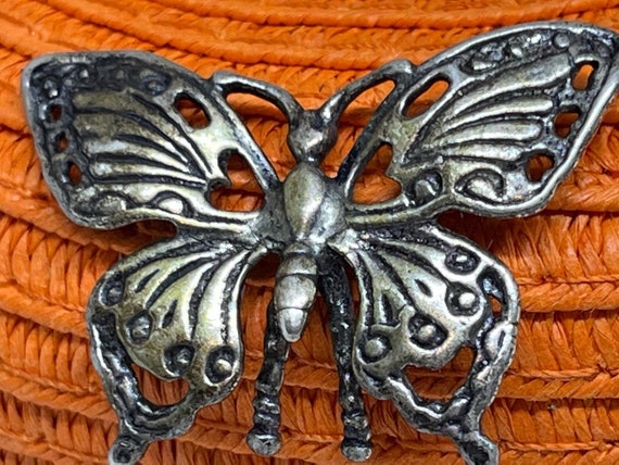 Vintage Pin Butterfly Sterling Silver 800 silver … - image 6