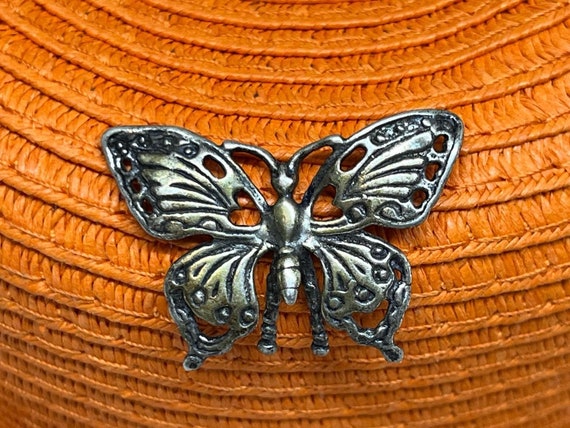 Vintage Pin Butterfly Sterling Silver 800 silver … - image 4