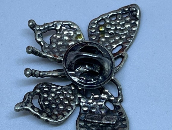 Vintage Pin Butterfly Sterling Silver 800 silver … - image 3
