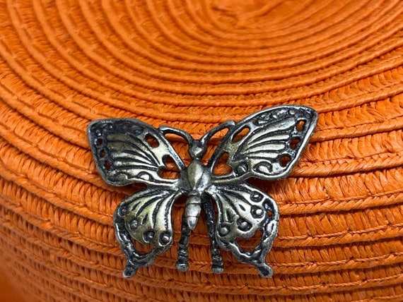 Vintage Pin Butterfly Sterling Silver 800 silver … - image 1