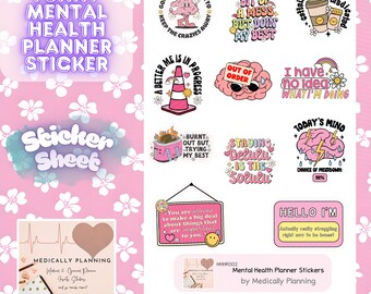Funny Mental Health Planner Stickers