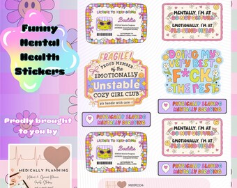 Funny Mental Health Planner Stickers