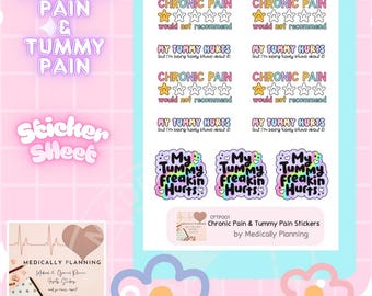 Chronic Pain & Tummy Pain Planner Stickers
