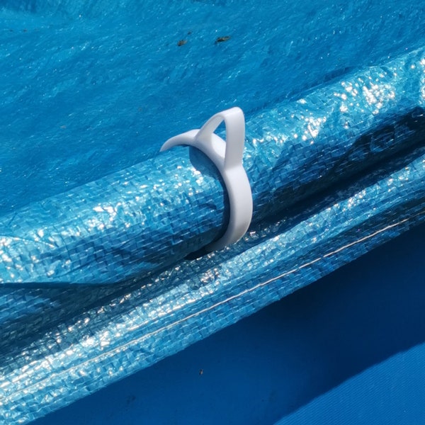 Clip de couverture de piscine pour rail de 44 mm (par exemple, Intex), gain de temps, prévention du vent