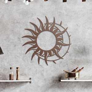 Sun and Moon Metal Wall Art for Celestial Room Decor - Astrology Gift