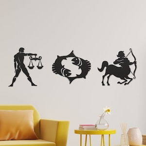 Metal Zodiac Signs for Astrology Wall Decor - Astrology Birthday Gift