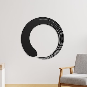 Zen Circle Metal Wall Art, Enso Circle Wall Art, Meditation Room Decor, Spiritual Metal Art, Zen Wall Decor - Buddhist Gift