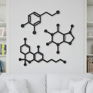 Custom Molecule Metal Wall Art: Science Decor, Nerdy Gift