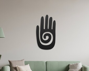 Aztec Hand Metal Wall Art – Southwestern Decor and Healing Symbol