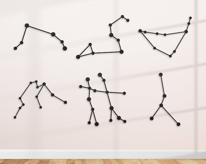 Zodiac Constellations Metal Wall Art, Astrology Wall Art, Zodiac Metal Signs for Above Bed Decor, Horoscope Art - Astrology Gift