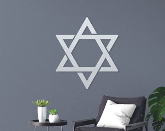 Star of David Metal Wall Art for Home Decor - Bat Mitzvah Gift