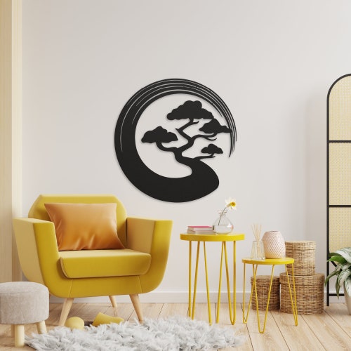 Unalome Spiritual Metal Wall Art Zen Wall Decor for Etsy