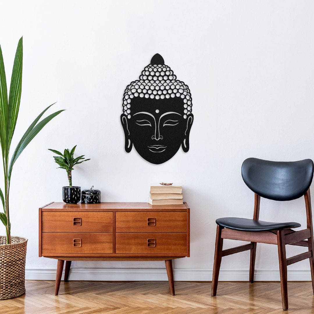 Buddha Face Wall Art, Metal Sign for Spiritual / Zen Home Decor ...