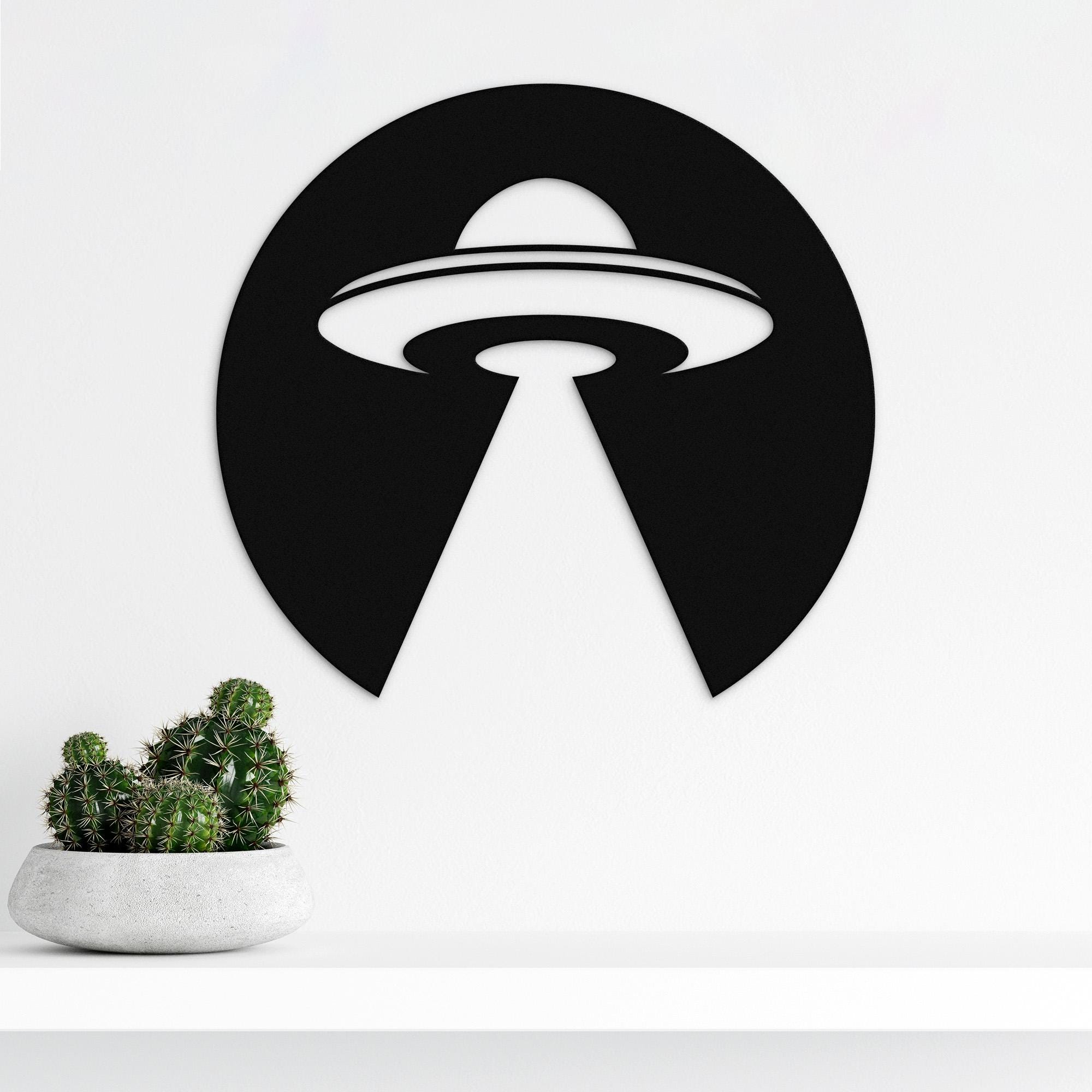 UFO Metal Wall Art, Alien Spaceship Sign, Sci-fi Home Decor, Space ...