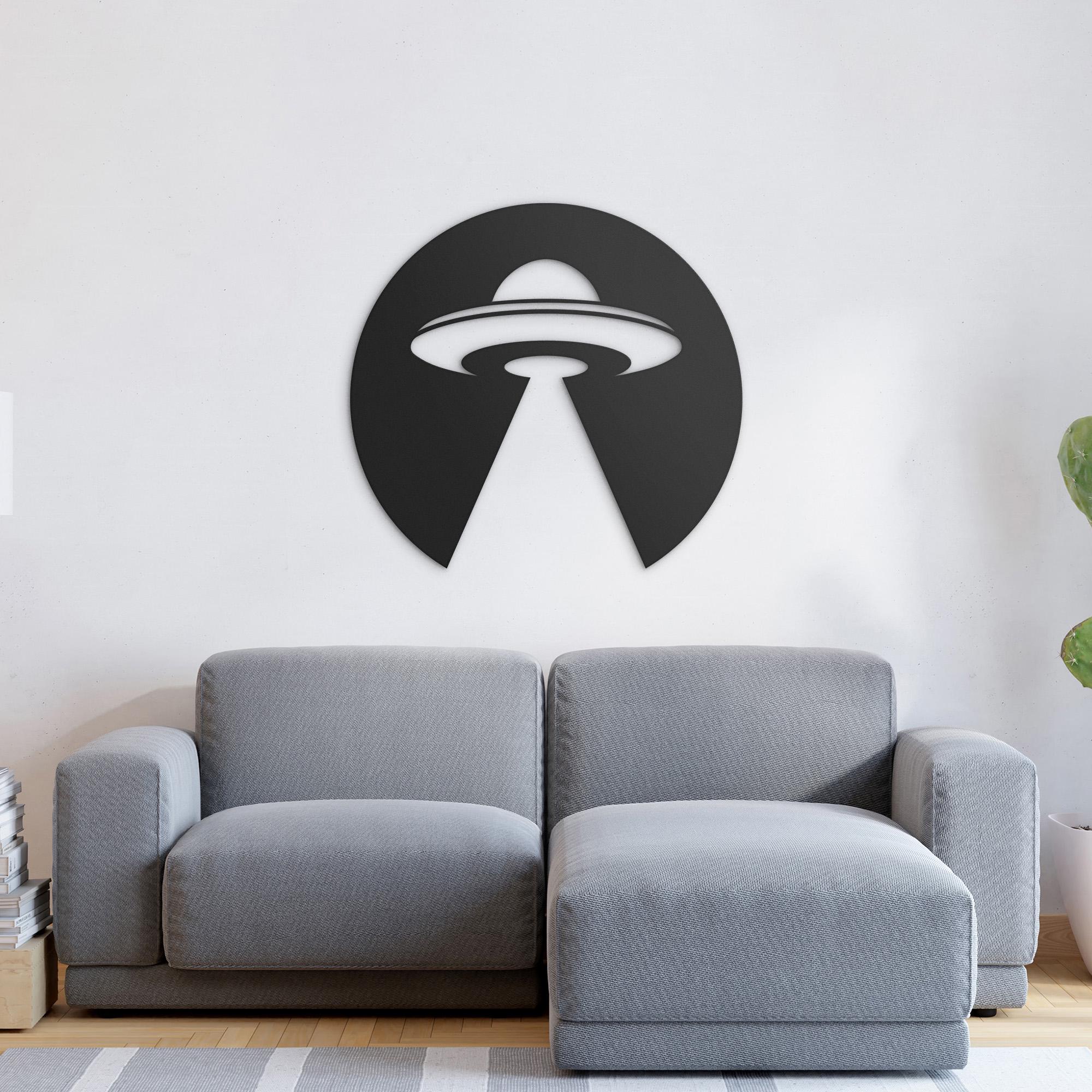 UFO Metal Wall Art, Alien Spaceship Sign, Sci-fi Home Decor, Space ...