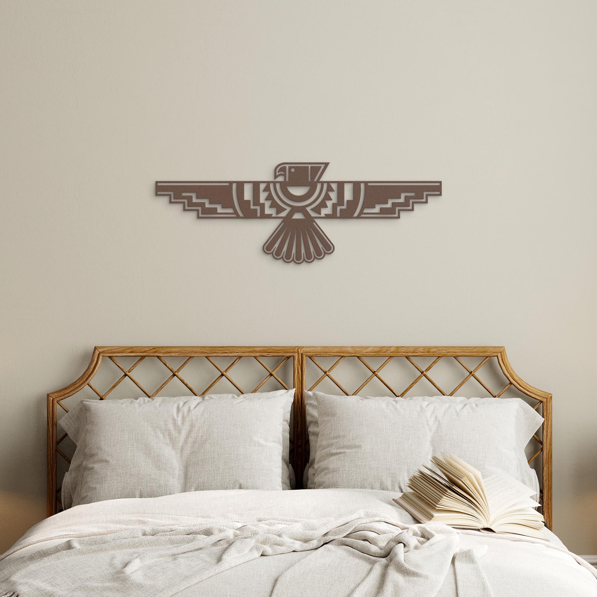 Thunderbird Metal Wall Art, Native American Eagle Steel Sign, Geometric ...