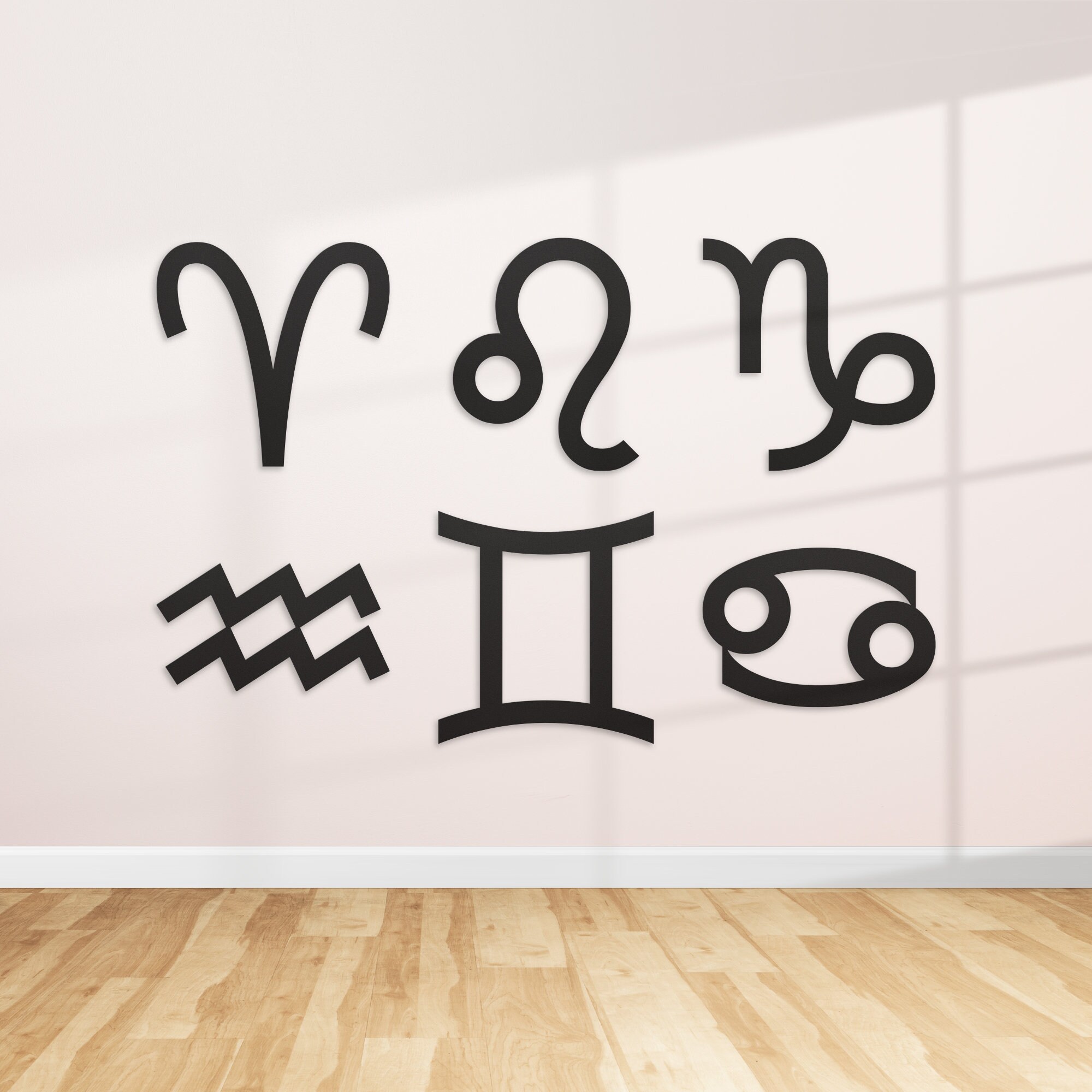 Zodiac Signs Metal Wall Art Black Copper Silver 12 Etsy