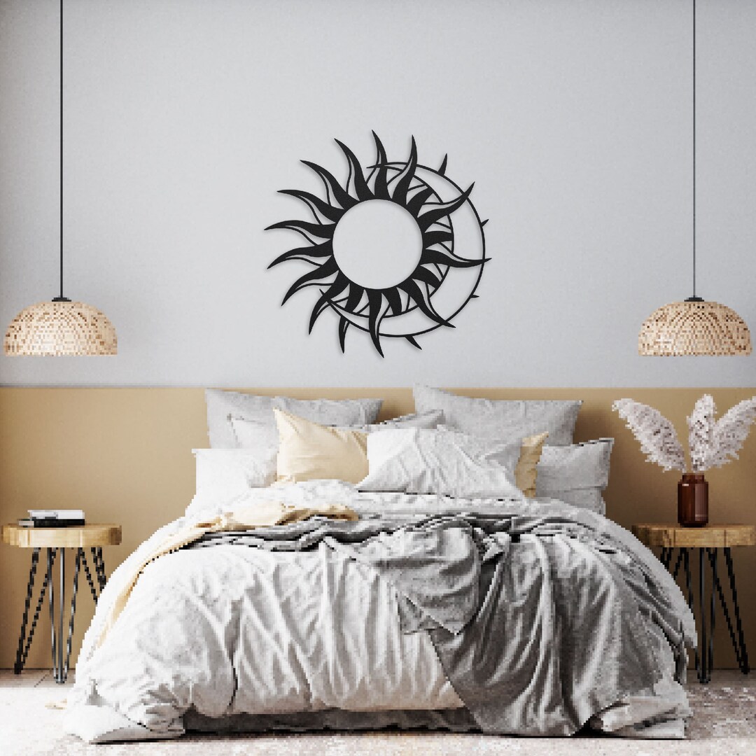 Sun and Moon Metal Wall Art, Astrology Gift, Celestial Home Decor Metal ...
