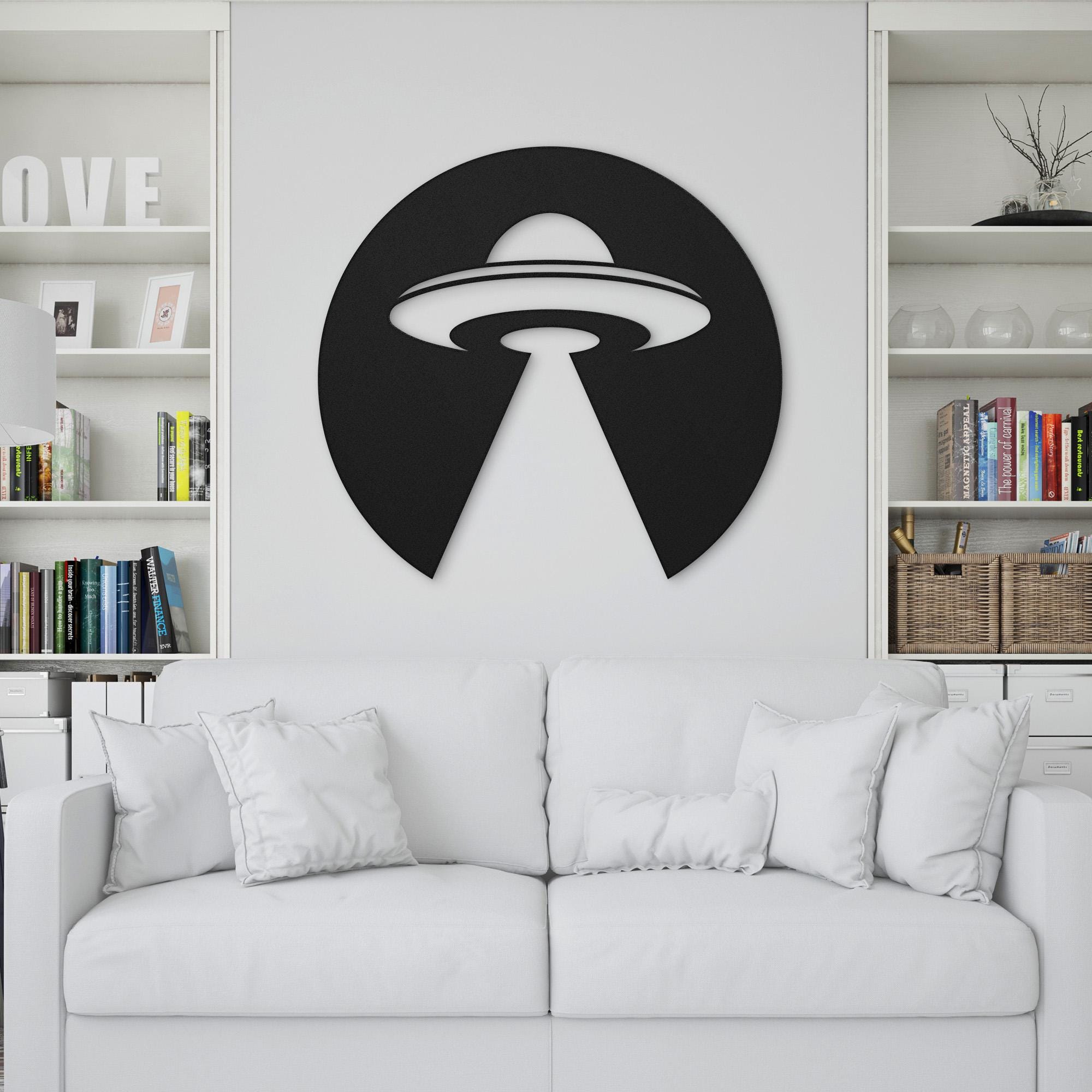 UFO Metal Wall Art, Alien Spaceship Sign, Sci-fi Home Decor, Space ...