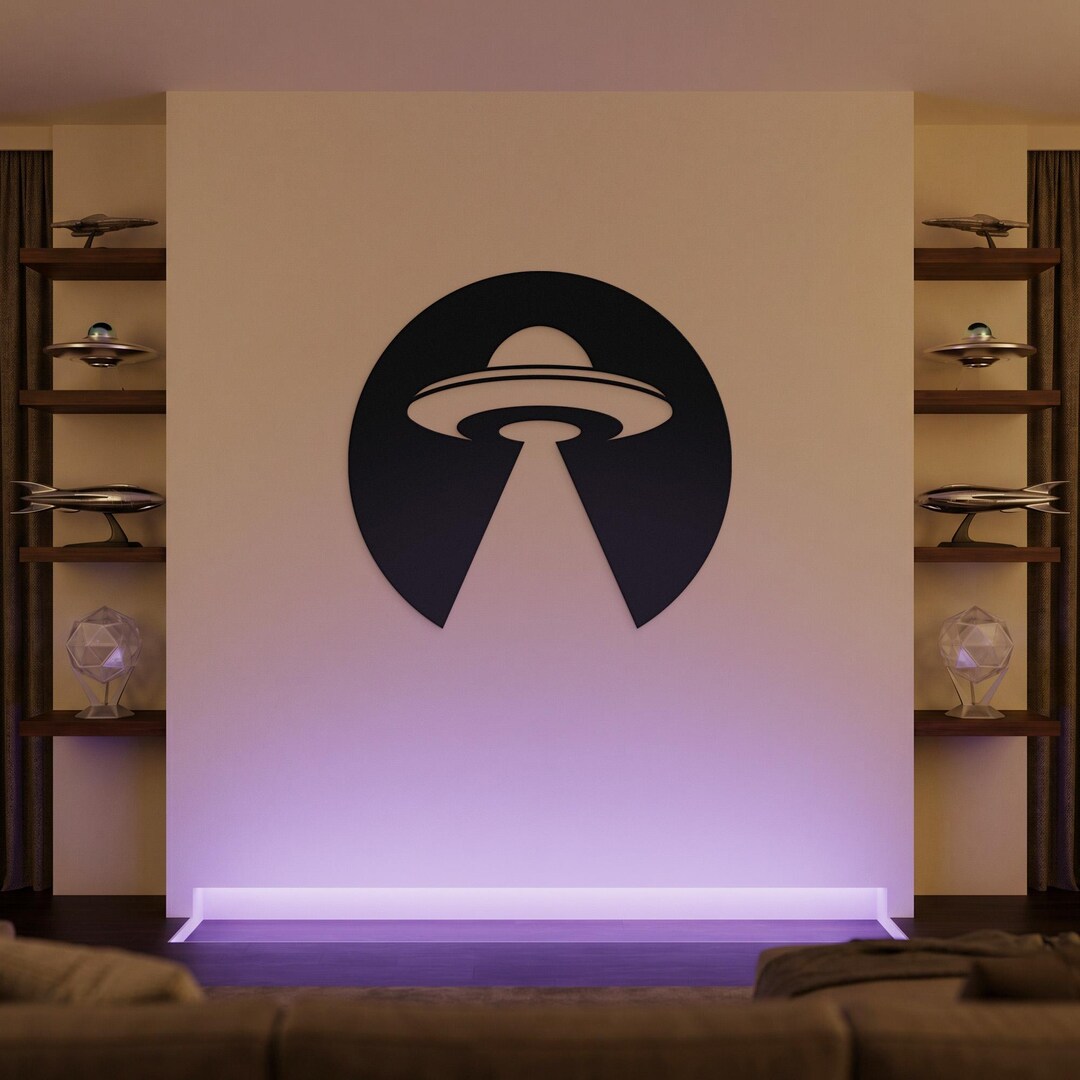 UFO Metal Wall Art, Alien Spaceship Sign, Sci-fi Home Decor, Space ...