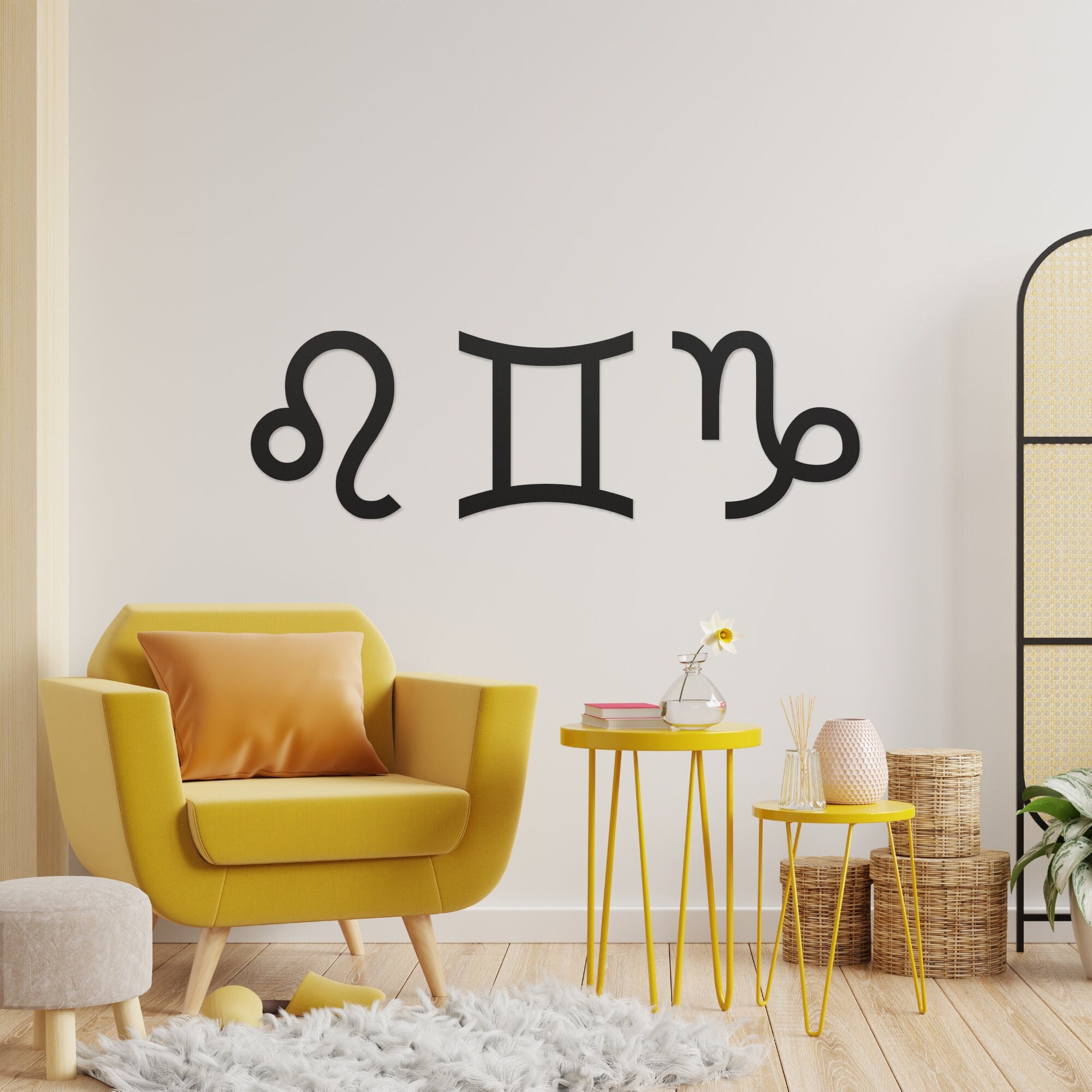 Zodiac Signs Metal Wall Art Black Copper Silver 12 Etsy