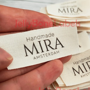 Natural (Creme Color) Cotton Label Customized (2.64"x1" ~ 6.8x2.5cm)