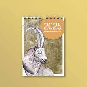 Kalender 2025, Tier-Illustrationen, handgezeichnet