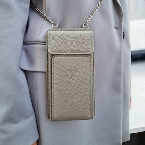 Portefeuille pour téléphone avec tour de cou en cuir - Éblouissez avec un design et une fonctionnalité uniques - Sac avec tour de cou en cuir - Léger et pratique à transporter