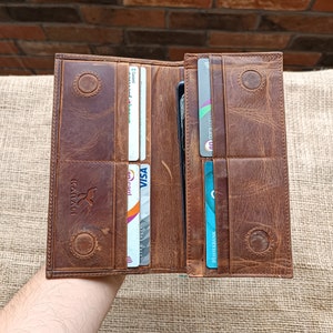 Cartera de cuero personalizada con cierre magnético para hombres / Cartera de teléfono de bolso de cuero / Cartera de funda de iPhone para todas las carteras de teléfono de serie