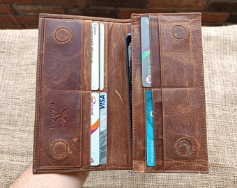 Cartera de cuero personalizada con cierre magnético para hombres / Cartera de teléfono de bolso de cuero / Cartera de funda de iPhone para todas las carteras de teléfono de serie