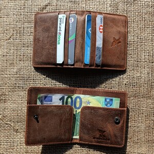 Portacarte in pelle, Porta carte di credito, Portafoglio tasca frontale,Portafoglio sottile personalizzato, Porta carte di credito, Portafoglio minimalista,