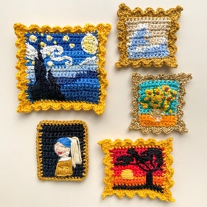 Tiny paintings - crochet pattern