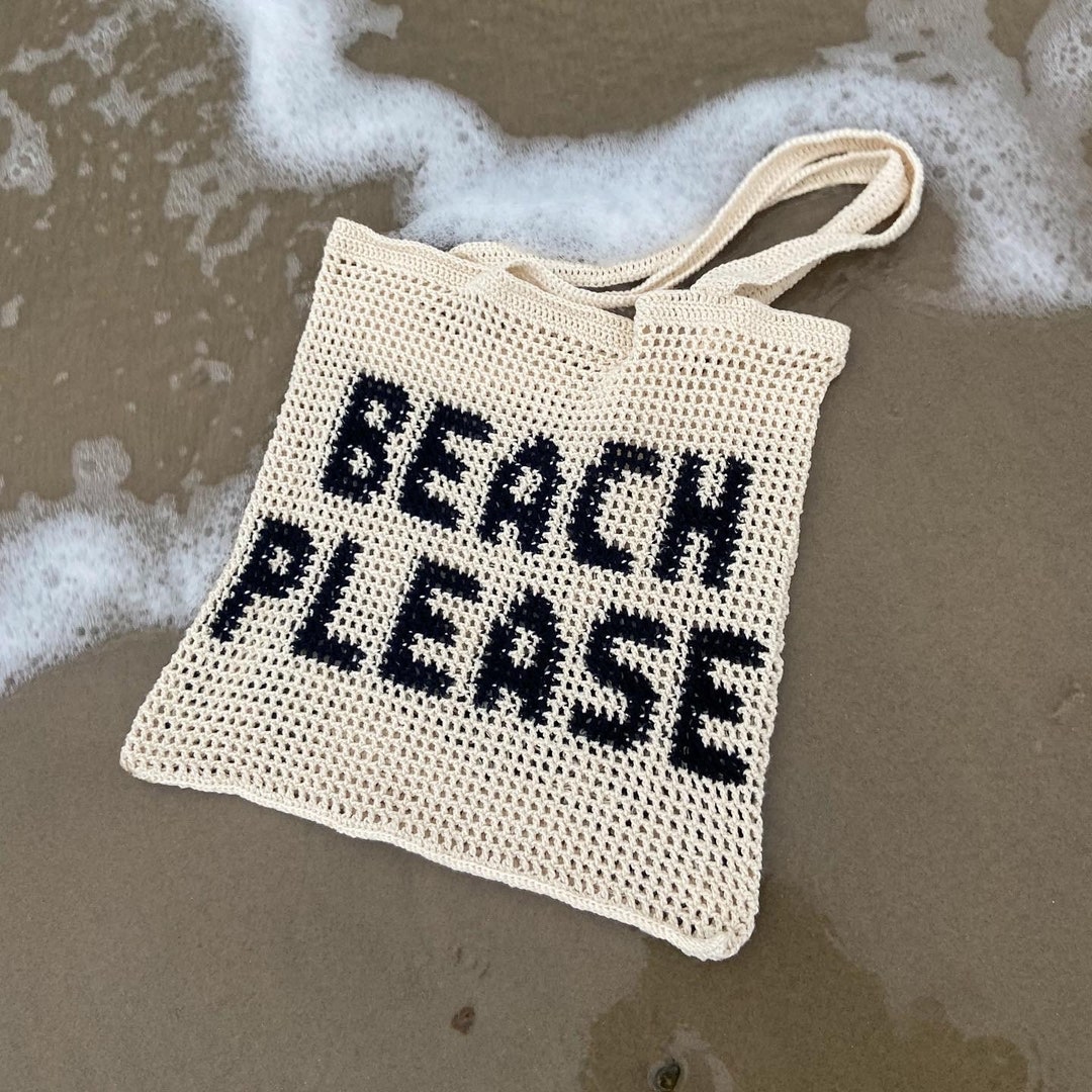 Beach Please Tote Bag - Crochet Pattern - Etsy