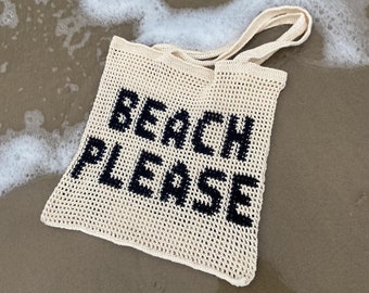 Beach please tote bag - crochet pattern
