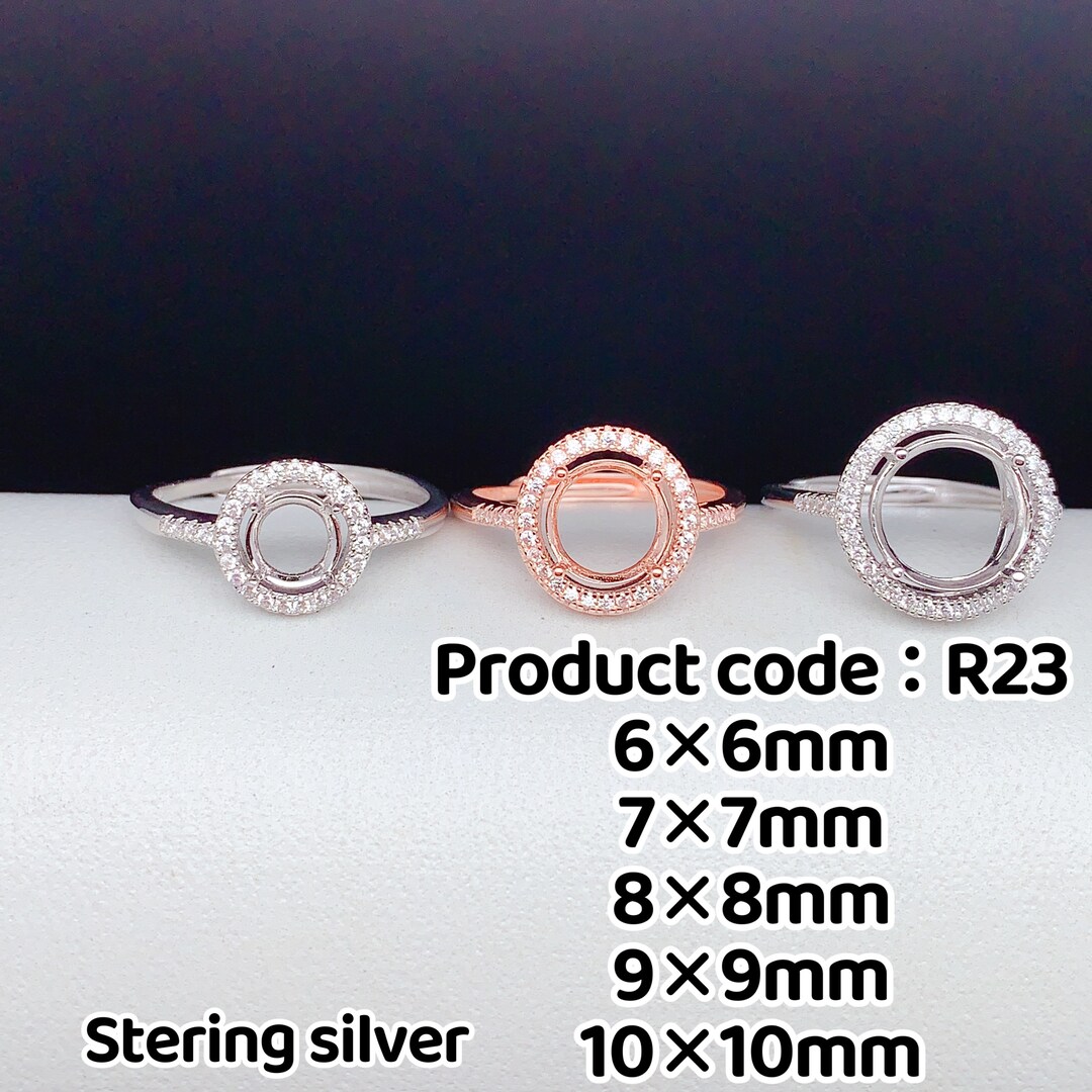 Goft R23 Silver Ring Empty Setting, DIY Blank Jewelry Setting Sterling Silver ...