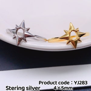 DIY Sterling Silver Star Ring Setting: Blank Jewelry (4x5mm)