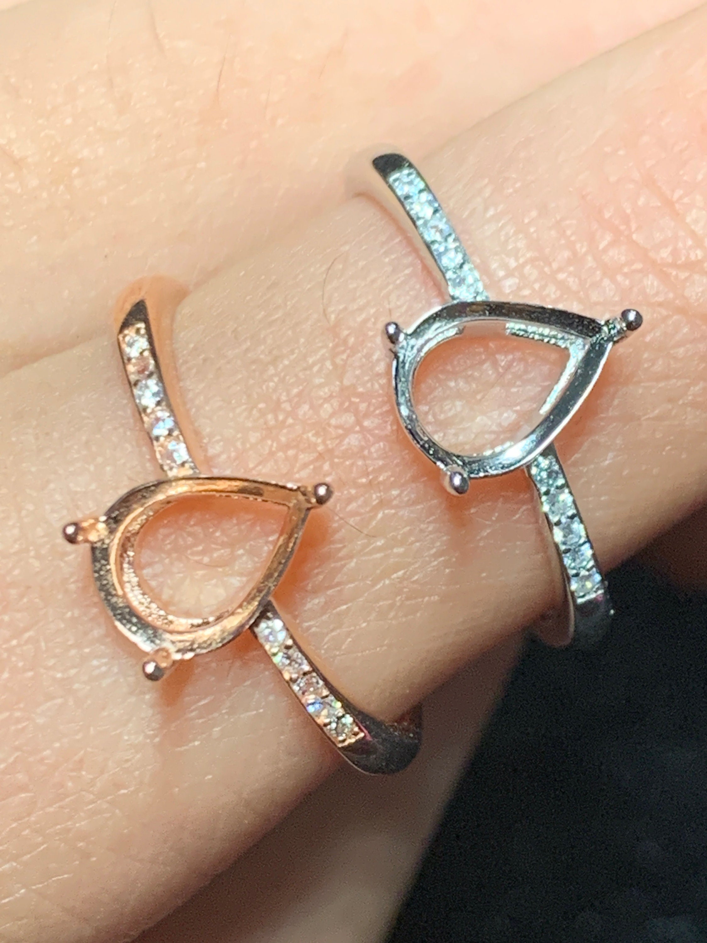 Silver Ring Empty Setting, DIY Blank Jewelry Setting Silver Ring Empty Setting, DIY Blank Jewelry Setting