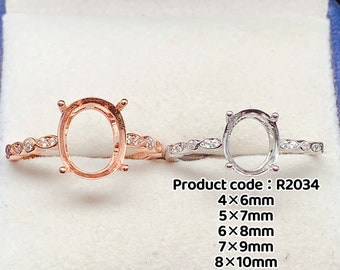 Blank jewelry settings silver 925. DIY solid silver Ring empty setting