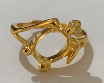 925 setting silver ring (turtle design) empty setting. 24/4/24