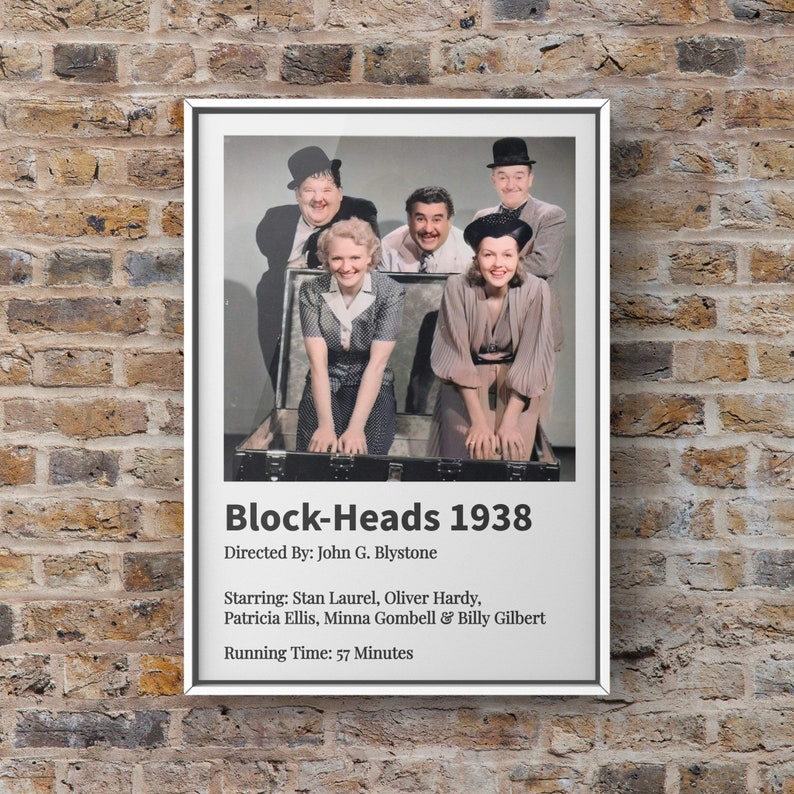 Laurel and Hardy Blockheads 1938 A4 Polaroid Print in Colour. Etsy