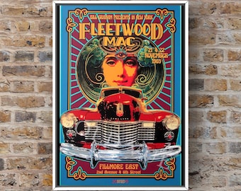 Fleetwood Mac in New York - Gig Poster 6 x 8 Inches or 8 x 12 Inches / Music Graphic Print. - Perfect Present / Gift