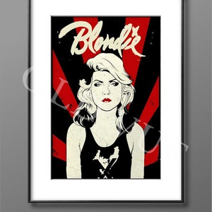 Blondie Red and Black Poster - Gig Poster 6 x 8 Inches or 8 x 12 Inches in Size / Music Graphic Print. - Perfect Present / Gift.