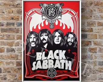 Black Sabbath Poster. Music/Concert Poster. Art Print 8 x 12 inches or 6 x 8 inches in Size / Graphic Print.