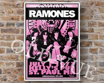 The Ramones Gig Poster 8 x 12 inches or 6 x 8 inches / Music Graphic Print. - Perfect Present / Gift