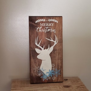 Winter Weihnachten Hirsch Saisonal Holzschild Dekoration