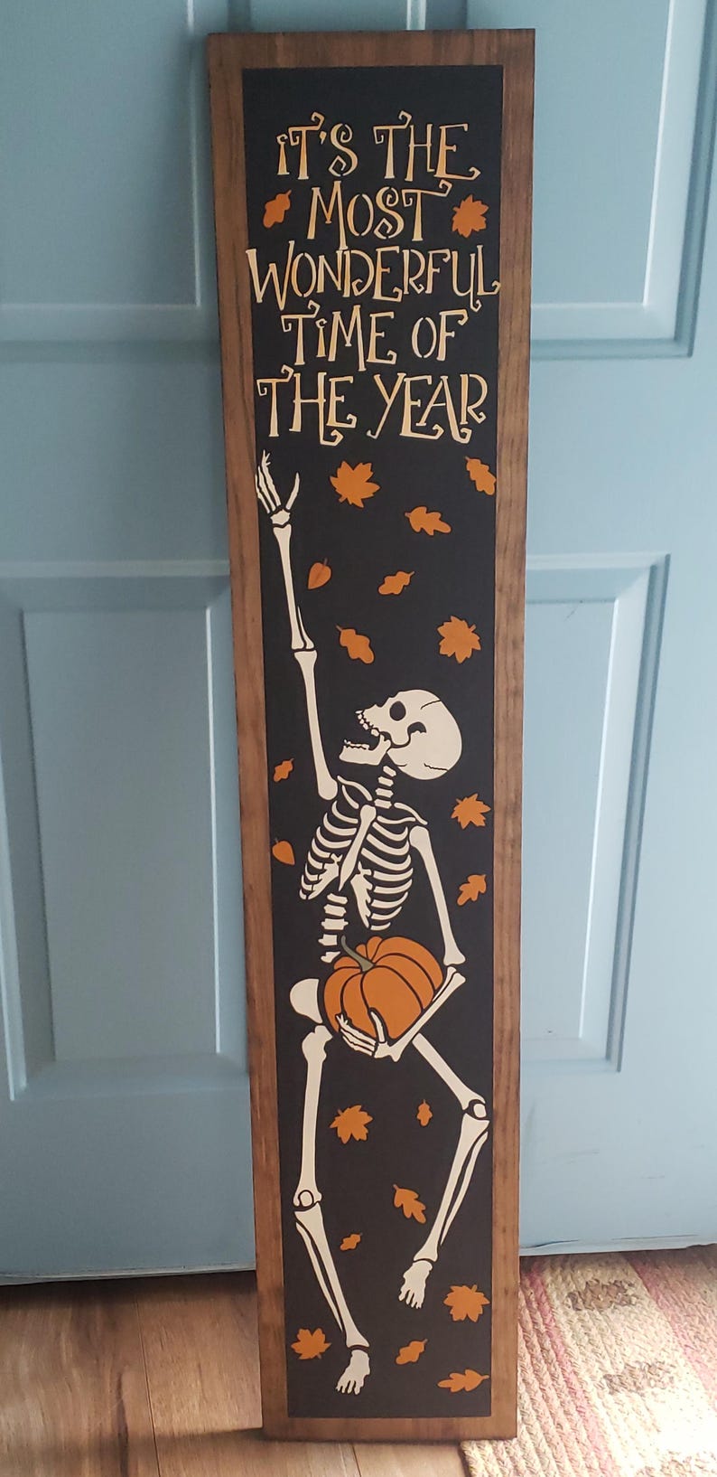 Hello Fall Halloween Vertical Wood Door Sign Porch Leaner - Etsy