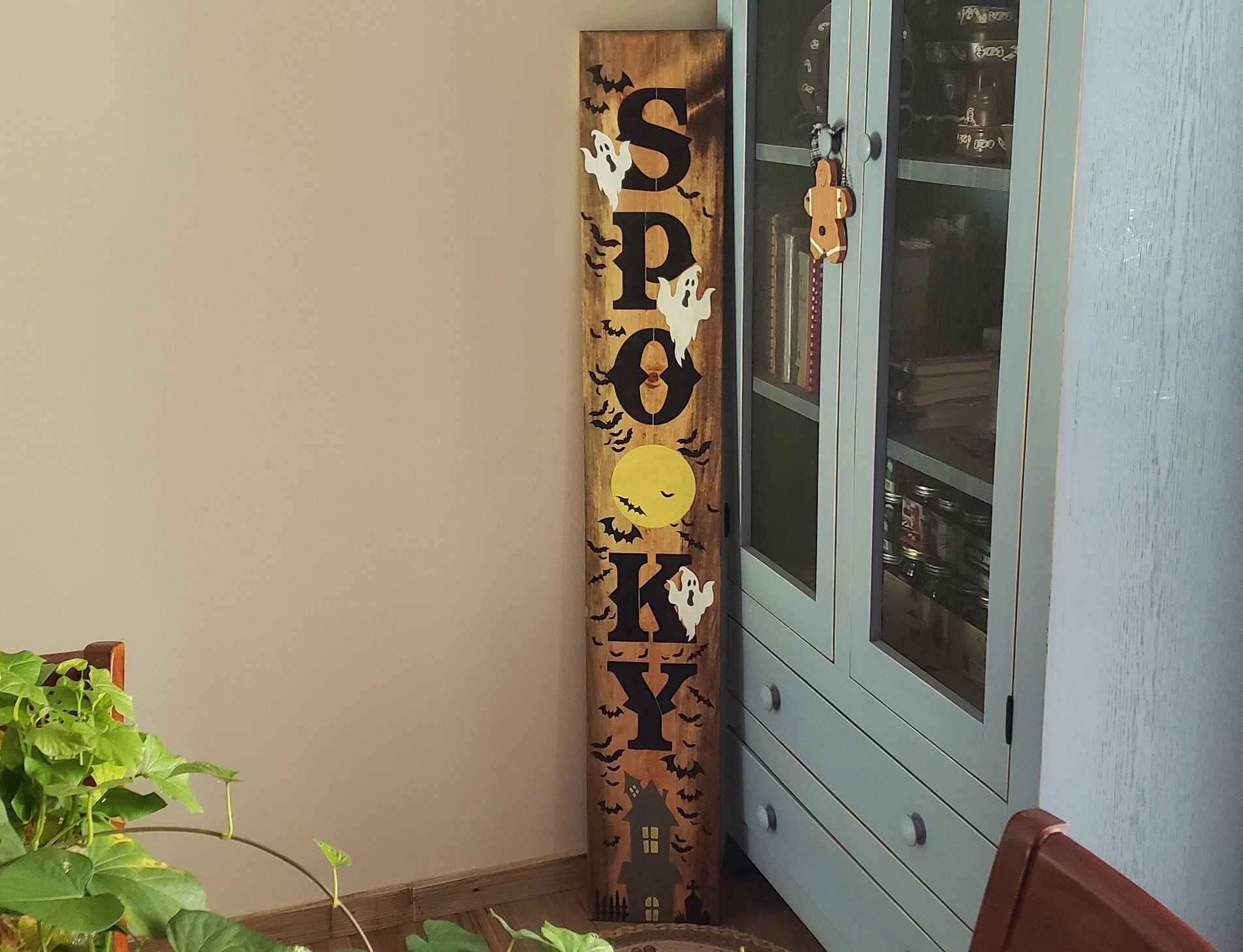 Spooky Seasonal Halloween Wood Door Sign Vertical Porch Leaner - Etsy