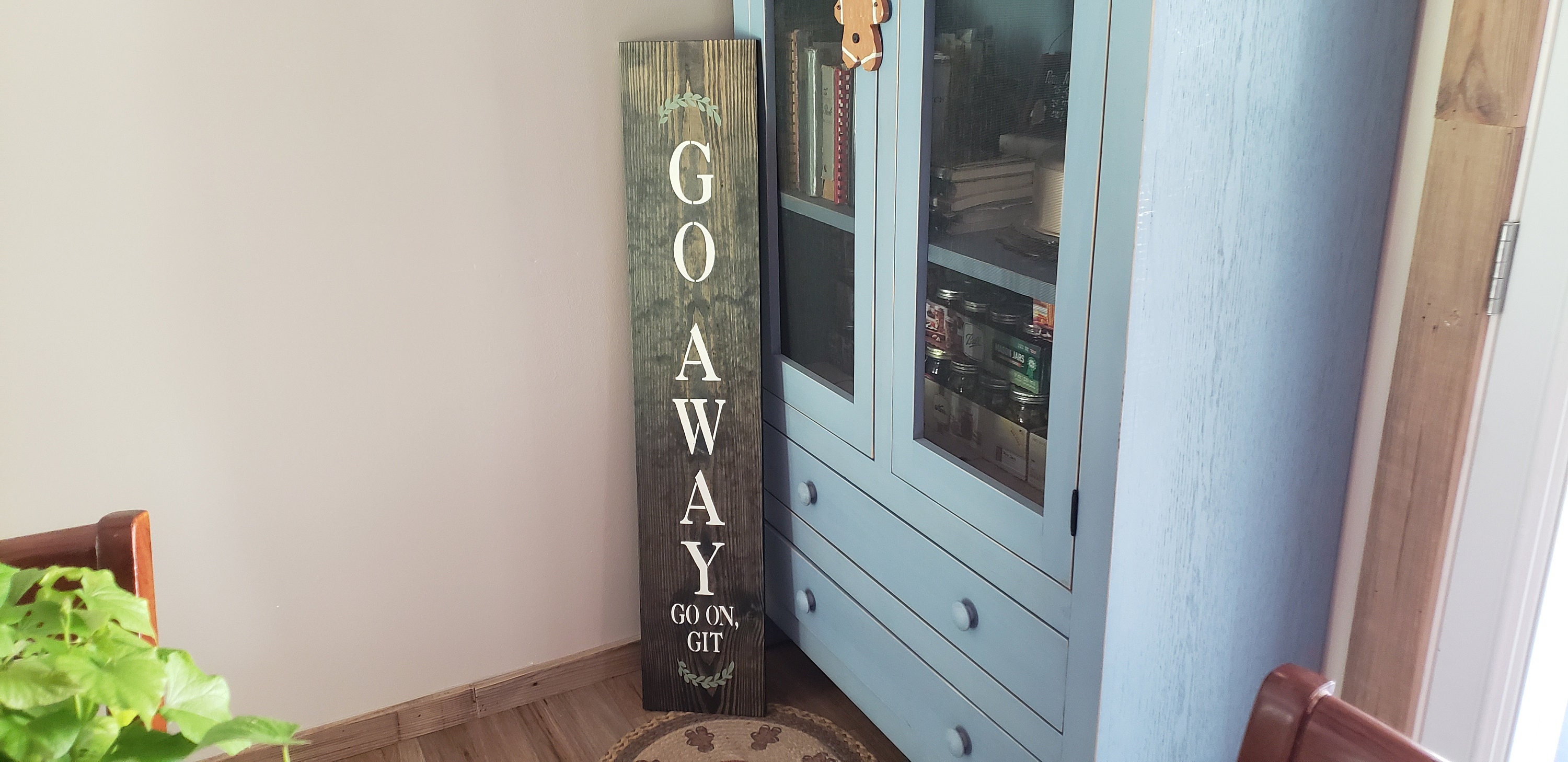 Go Away Go on Git Welcome Wood Door Sign Vertical Porch Leaner - Etsy