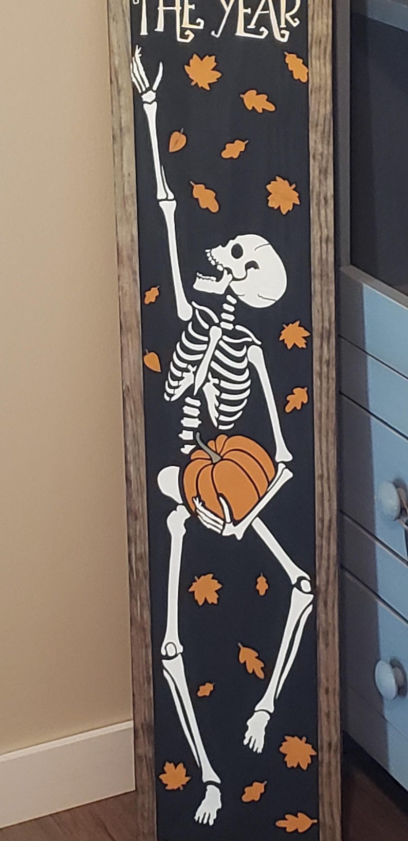 Hello Fall Halloween Vertical Wood Door Sign Porch Leaner - Etsy