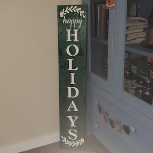 Welcome Winter Christmas Holiday Vertical Wood Door Sign Porch Leaner Sitter